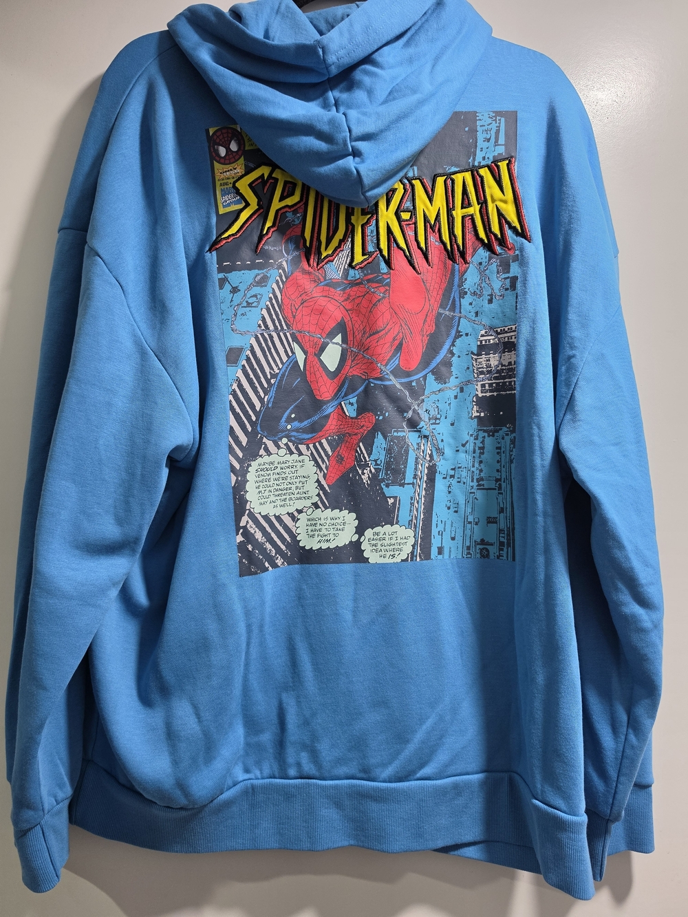 Aeropostale Blue Hoodie with Red Spider-Man Graphic
